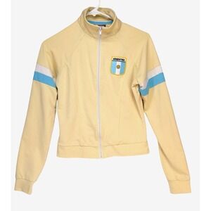VTG Y2K Zip Jacket Argentina Flag LA Kitty Yellow Blue Embroidered Preppy XS/S